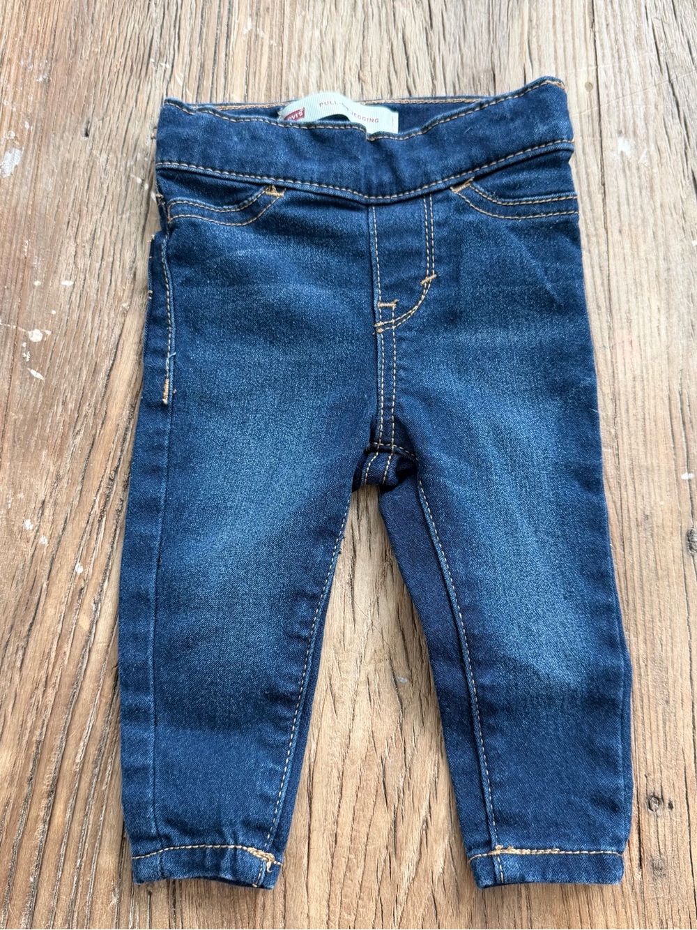 Levi's Dark Blue Denim-Look Stretch Jeggings for Kids